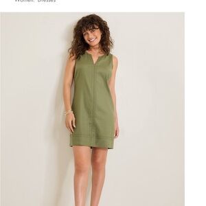 Tommy Bahama Sleeveless Olive and White Textured Mini Dress